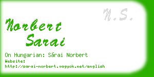 norbert sarai business card