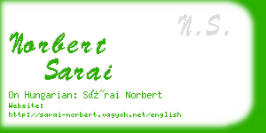 norbert sarai business card